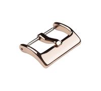 ROUREOX Heavy Duty Stainless Steel Watch Buckle - Brushed Finish Replacement Clasp with 3mm Wide Flat Tongue - for Thick Leather Straps with Large Holes for Casio-Bright Rose Gold 22mm