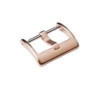 ROUREOX Heavy Duty Stainless Steel Watch Buckle - Brushed Finish Replacement Clasp with 3mm Wide Flat Tongue - for Thick Leather Straps with Large Holes for Casio-Matte Gold 16mm