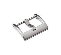 ROUREOX Heavy Duty Stainless Steel Watch Buckle - Brushed Finish Replacement Clasp with 3mm Wide Flat Tongue - for Thick Leather Straps with Large Holes for Casio-Matte Silver 18mm