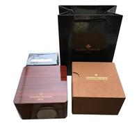 ROUREOX High Gloss Polished Wood Watch Box Single Slot Timepiece Display Case Mahogany Pattern Storage Set Bag for VC Historiques