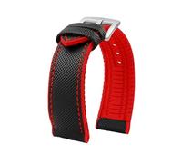ROUREOX Hybrid Watch Strap Silicone Rubber Band Fabric Surface Replacement Wristbelt Waterproof Metal Clasp for IWC Pilot's-A7 23mm