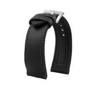 ROUREOX Hybrid Watch Strap Silicone Rubber Band Fabric Surface Replacement Wristbelt Waterproof Metal Clasp for IWC Pilot's-A1 23mm