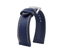 ROUREOX Hybrid Watch Strap Silicone Rubber Band Fabric Surface Replacement Wristbelt Waterproof Metal Clasp for IWC Pilot's-A9 23mm