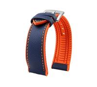 ROUREOX Hybrid Watch Strap Silicone Rubber Band Fabric Surface Replacement Wristbelt Waterproof Metal Clasp for IWC Pilot's-A11 23mm