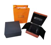 ROUREOX Large Wooden Watch Display Chest Red Brown Finish Black Interior Storage Organiser Accessories Tool Included for Panerai Luminor
