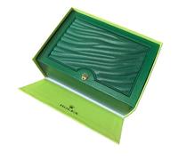 ROUREOX Leather Watch Protection Box Green Wood Case Single Slot Storage Organiser Valuable Wristwatches for Rolex Submariner