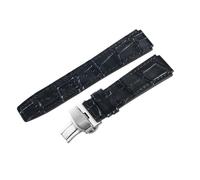 ROUREOX Leather Watch Strap 23mm Alligator Grain Replacement Watch Band with Deployment Butterfly Clasp for FIYTA Interstellar Series-Brown + Silver
