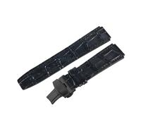 ROUREOX Leather Watch Strap 23mm Alligator Grain Replacement Watch Band with Deployment Butterfly Clasp for FIYTA Interstellar Series-Brown + Black