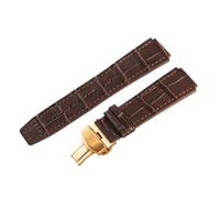 ROUREOX Leather Watch Strap 23mm Alligator Grain Replacement Watch Band with Deployment Butterfly Clasp for FIYTA Interstellar Series-Black + Gold