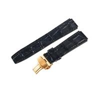 ROUREOX Leather Watch Strap 23mm Alligator Grain Replacement Watch Band with Deployment Butterfly Clasp for FIYTA Interstellar Series-Brown + Gold