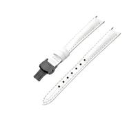 ROUREOX Leather Watch Strap Stainless Steel Buckle Replacement Genuine Leather Women's Strap 12mm for Tissot 1853 Flamengo Trend Collection T094-White + Black