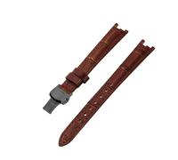 ROUREOX Leather Watch Strap Stainless Steel Buckle Replacement Genuine Leather Women's Strap 12mm for Tissot 1853 Flamengo Trend Collection T094-Brown + Black