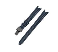 ROUREOX Leather Watch Strap Stainless Steel Buckle Replacement Genuine Leather Women's Strap 12mm for Tissot 1853 Flamengo Trend Collection T094-Dark Blue + Black