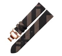 ROUREOX Leather Watch Strap Stainless Steel Deployment Buckle 12mm 14mm 16mm 18mm 20mm Replacement Watch Band for Burberry BU1938 BU9109 BU9107 BU9014 BU9111-Brown+Rose Gold 18mm