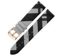 ROUREOX Leather Watch Strap Stainless Steel Pin Buckle Replacement Watch Band for Burberry BU1938 BU9109 BU9107 BU9014 BU9111-Black+Rose Gold 20mm