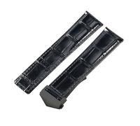 ROUREOX Leather Watch Strap Stainless Steel Push Button Buckle Replacement Genuine Leather Strap for TAG Heuer-Black + Black 22mm