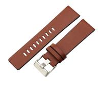 ROUREOX Leather Watch Straps 24mm Square Tail Quick Release Vintage Replacement Watch Band for Diesel DZ1405 4323-Light Brown + Silver