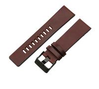 ROUREOX Leather Watch Straps 24mm Square Tail Quick Release Vintage Replacement Watch Band for Diesel DZ1405 4323-Coffee + Black