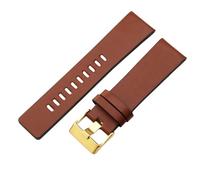 ROUREOX Leather Watch Straps 24mm Square Tail Quick Release Vintage Replacement Watch Band for Diesel DZ1405 4323-Light Brown + Gold