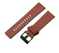 ROUREOX Leather Watch Straps 24mm Square Tail Quick Release Vintage Replacement Watch Band for Diesel DZ1405 4323-Light Brown + Black