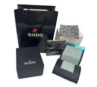 ROUREOX Matte Finish Watch Box Set Single Slot Timepiece Organiser Travel Case Gift Carrier Bag Cleaning Cloth Box for RADO HyperChrome