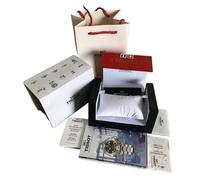 ROUREOX Matte Finish Watch Box Textured Black Exterior Red Detail Soft Lining Storage Case for Chemin des Tourelles