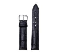 ROUREOX Men and Women's Genuine Leather Watch Band Soft Eco-Friendly Universal Leather Watch Strap Accessories-Black 20mm