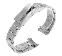 ROUREOX Men's 316L Stainless Steel Adjustable Watch Band, Solid Metal Replacement Watch Bracelet for Rolex Deepsea Sea-Dweller/SUB-Silver 21MM
