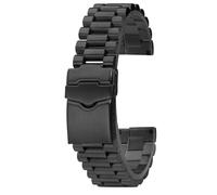 ROUREOX Men's 316L Stainless Steel Replacement Watch Strap，Straight End Solid Metal Watch Band for TAG Heuer Monaco/Formula 1/Carrera/Aquaracer-Black 20MM