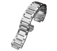 ROUREOX Men's Brushed Steel Deployment Watch Strap，316L Stainless Steel Replacement Watch Band for Hublot Classic Fusion/Big Bang-Silver 23 * 17MM