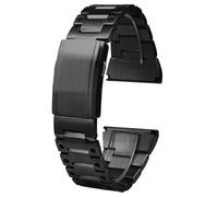 ROUREOX Men's Brushed Steel Deployment Watch Strap，316L Stainless Steel Replacement Watch Band for Panerai PAM44/Geya Aerospace Series-Black 26MM