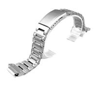 ROUREOX Men's Convex End Metal Watch Strap, 316L Stainless Steel Replacement Watch Bracelet for Casio G-Shock DW-5600/GM-5600-Silver 16MM