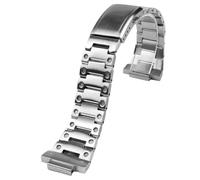 ROUREOX Men's Convex Replacement Watch Band, Stainless Steel Deployment Watch Accessory for Casio Edifice EFB-680(5579)-Silver 14MM