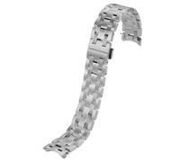 ROUREOX Men's Curved End Metal Replacement Watch Strap, Stainless Steel Deployment Watch Bracelet for Tissot 1853 Seastar 1000 Collection T065.430.A-Silver 19MM