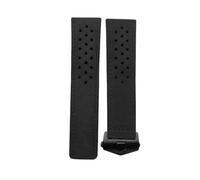ROUREOX Men's Genuine Leather Watch Strap Adjustable Deployment Buckle Soft Leather Watch Band Repairment Accessories for TAG HEUER Carrera AQUARACER Series-Black 22mm