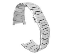 ROUREOX Men's Metal Replacement Watch Strap, Stainless Steel Concave End Replacement Watch Chain for RARONE Gemini Series 8840129/8840119-Silver 25 * 15MM