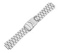 ROUREOX Men's Solid Metal Replacement Watch Strap，Convex Brushed Steel Deployment Watch Band for Timex Tide TW2R55500/T2N720/T2N721/T2N739-Silver B 24 * 16MM