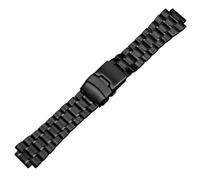 ROUREOX Men's Solid Metal Replacement Watch Strap，Convex Brushed Steel Deployment Watch Band for Timex Tide TW2R55500/T2N720/T2N721/T2N739-Black B 24 * 16MM