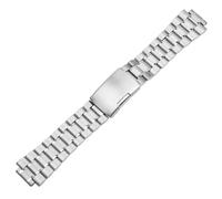 ROUREOX Men's Solid Metal Replacement Watch Strap，Convex Brushed Steel Deployment Watch Band for Timex Tide TW2R55500/T2N720/T2N721/T2N739-Silver A 24 * 16MM