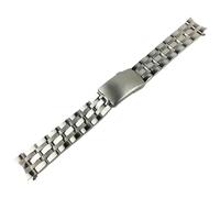 ROUREOX Men's Solid Metal Replacement Watch Strap，Stainless Steel Curved End Watch Band for Tissot PRC 200 T461/T014/T17/T055-Silver 19MM