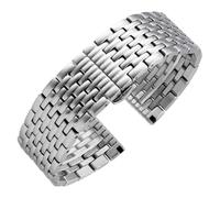 ROUREOX Men's Stainless Steel Replacement Watch Strap，Metal Straight End Watch Band for Armani Aviator AR11238/AR11239/AR60024/AR60008/AR1981-Silver 22MM