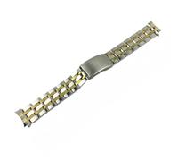 ROUREOX Men's Stainless Steel Watch Strap, Solid Metal Watch Chain Replacement Accessory for Tissot T17/T41/T461/PRC200/T055/T067-Silver Gold 20MM