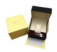 ROUREOX Mens Watch Presentation Case Glossy Wooden Storage Chest Beige Gift Packaging Protective Holder Set for Longines PrimaLuna