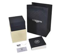 ROUREOX Mens Watch Valet Box Blue Glossy Finish Solid Wood Construction Beige Leatherette Holder Accessory for Longines La Grande Classique