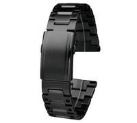 ROUREOX Metal Straight End Replacement Watch Band, 316L Stainless Steel Deployment Watch Bracelet for Luminox 6251/1881/1925/1940-Black 26MM