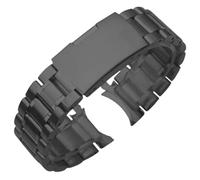 ROUREOX Metal Watch Bracelet Curved End Replacement Strap, 316L Stainless Steel Deployment Wristwatch Strap for Citizen-Black 22MM