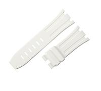 ROUREOX Multi-Colour Silicone Rubber Watch Replacement Strap 28mm Adjustable Soft Band with Metal Pin Buckle for AP Royal Oak 15703/15710-White + No Buckle 28MM