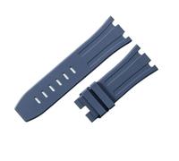 ROUREOX Multi-Colour Silicone Rubber Watch Replacement Strap 28mm Adjustable Soft Band with Metal Pin Buckle for AP Royal Oak 15703/15710-Blue + No Buckle 28MM