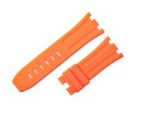 ROUREOX Multi-Colour Silicone Rubber Watch Replacement Strap 28mm Adjustable Soft Band with Metal Pin Buckle for AP Royal Oak 15703/15710-Orange + No Buckle 28MM
