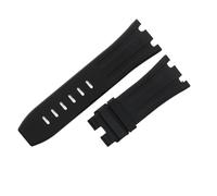 ROUREOX Multi-Colour Silicone Rubber Watch Replacement Strap 28mm Adjustable Soft Band with Metal Pin Buckle for AP Royal Oak 15703/15710-Black + No Buckle 28MM